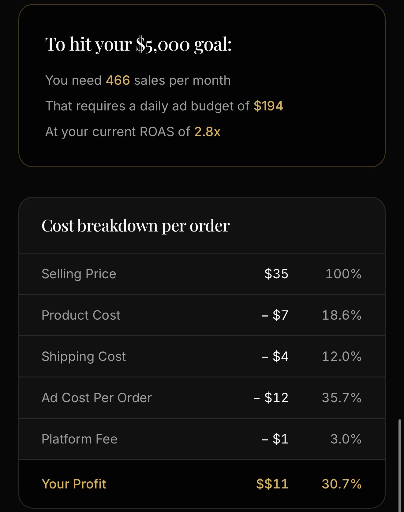 Profit Calculator screenshot 1